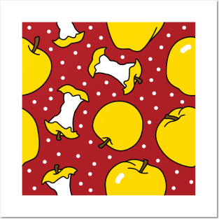 Yellow Apples with Polka Dots Posters and Art